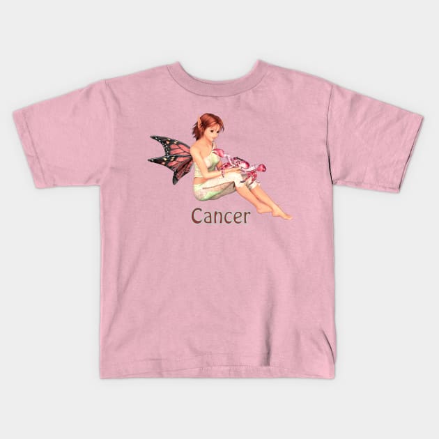 Cancer woman girl fairy faerie elf crab zodiac horoscope Kids T-Shirt by Fantasyart123